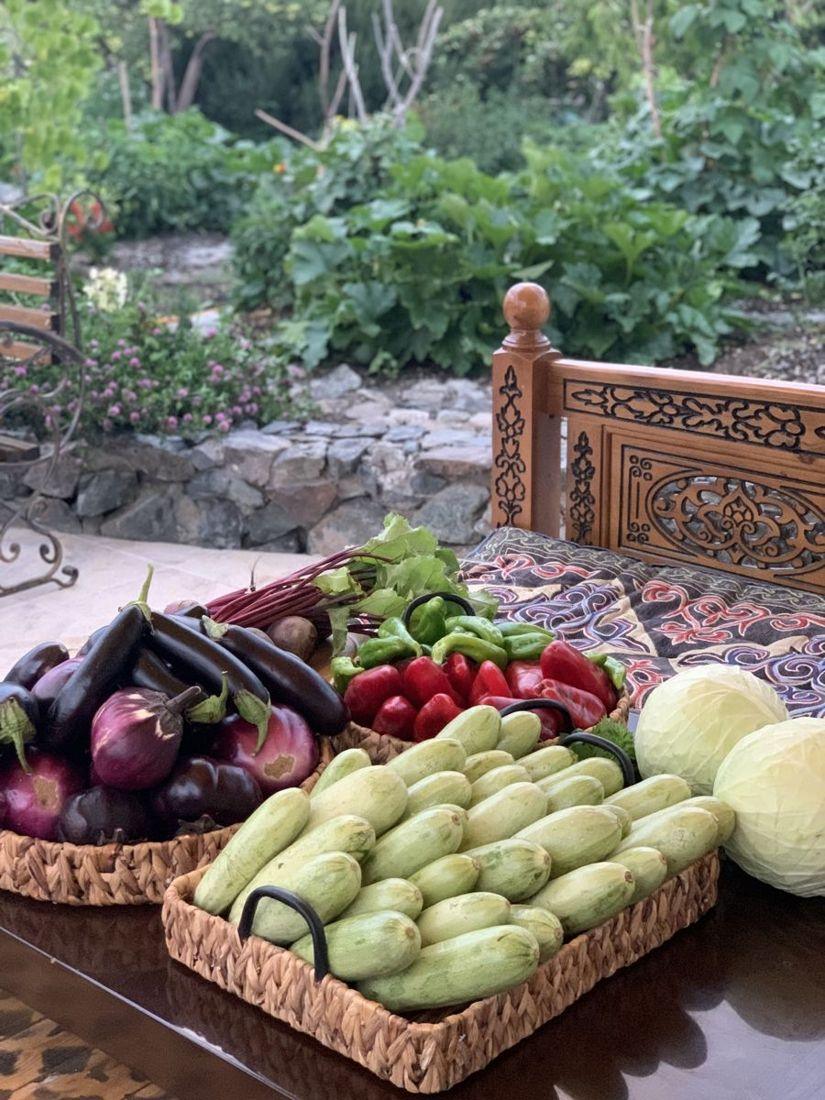 Baskets of vegetables