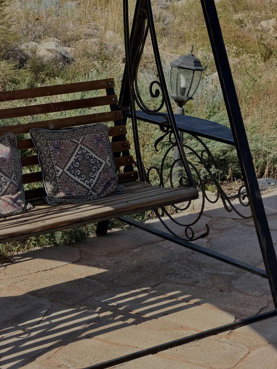 Swing with cushions