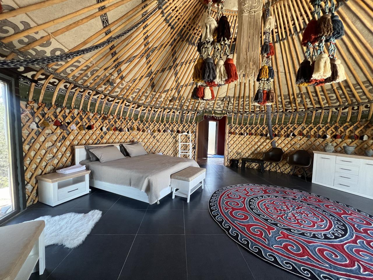 Inside the Premium Beach Yurt